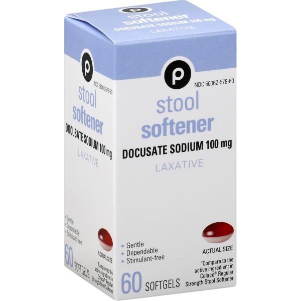 slide 1 of 1, Publix Stool Softener, Laxative, Softgels, 60 ct