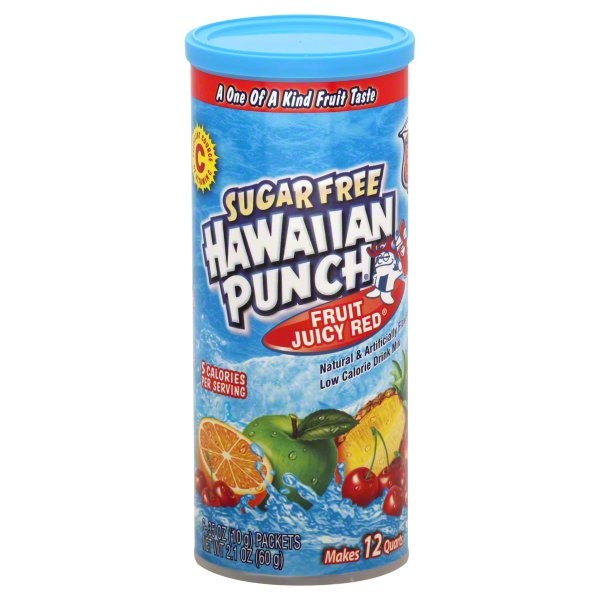 slide 1 of 1, Hawaiian Punch Sugar-Free Fruit Punch Mix, 2.1 oz