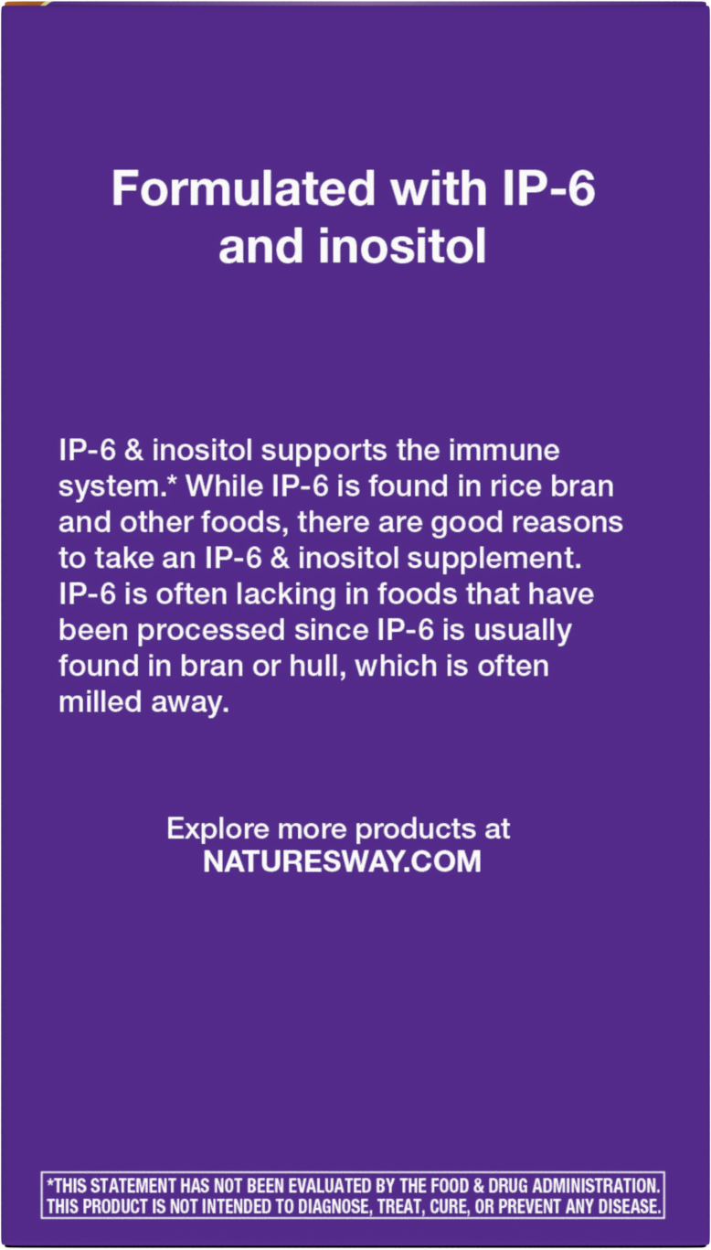 slide 4 of 5, Nature's Way Cell Forté, IP-6 & Inositol, Supports Natural Killer Cell Activity*, Immune Support*, Vegan, 120 Capsules, 1 ct