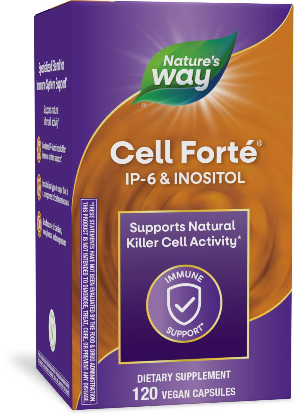 slide 1 of 5, Nature's Way Cell Forté, IP-6 & Inositol, Supports Natural Killer Cell Activity*, Immune Support*, Vegan, 120 Capsules, 1 ct