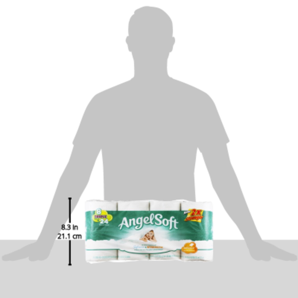 slide 3 of 9, Angel Soft Bathroom Tissue, Unscented, Triple Rolls, 2-Ply, 8 ct