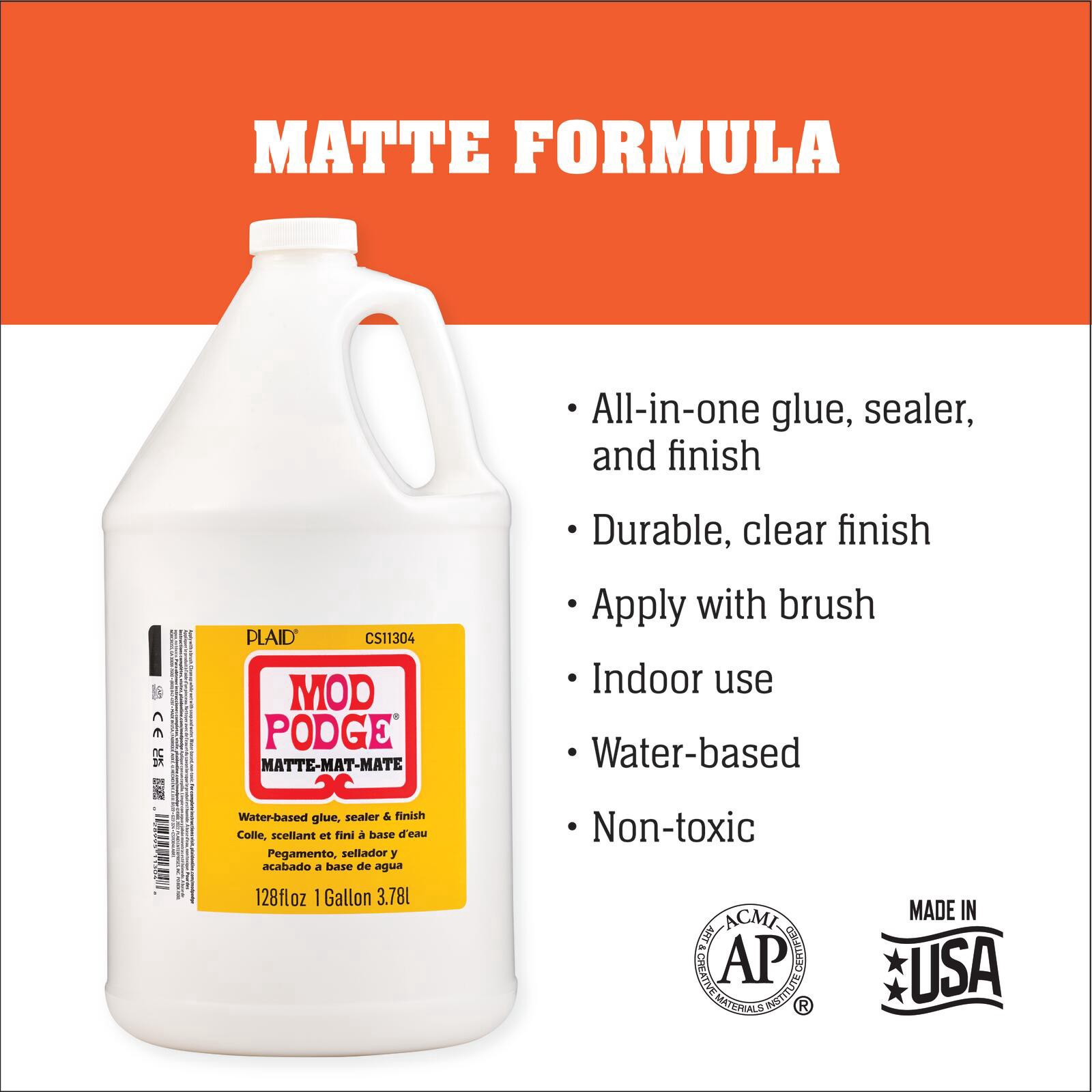slide 5 of 7, Mod Podge 1gal. Matte Sealer, Glue & Finish, 1 gal