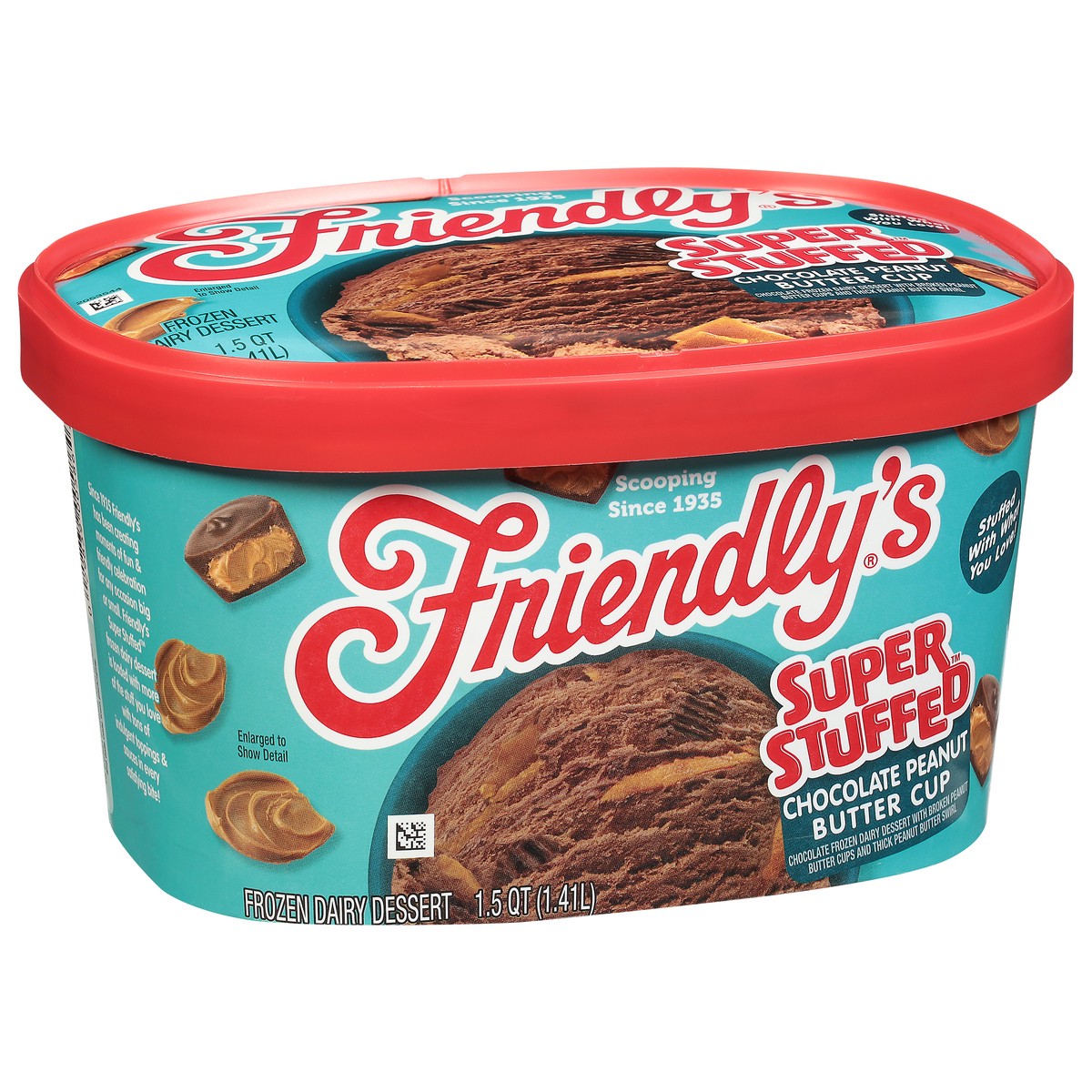 slide 2 of 9, Friendly's Super Stuffed Chocolate Peanut Butter Cup Frozen Dairy Dessert 1.5 qt, 1.5 qt