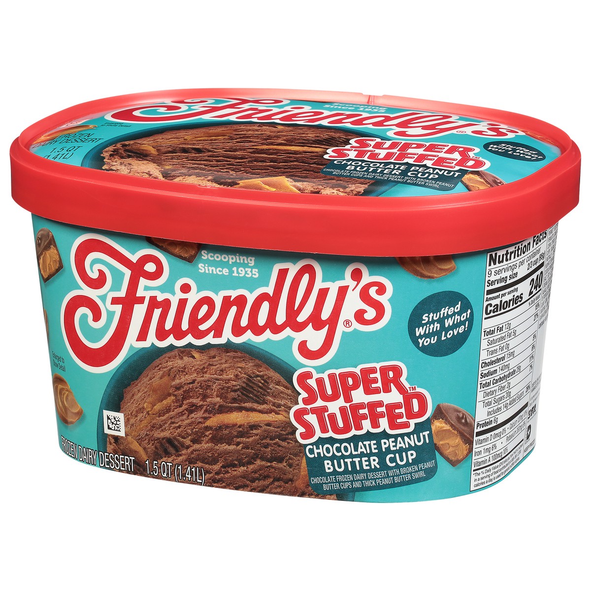 slide 3 of 9, Friendly's Super Stuffed Chocolate Peanut Butter Cup Frozen Dairy Dessert 1.5 qt, 1.5 qt