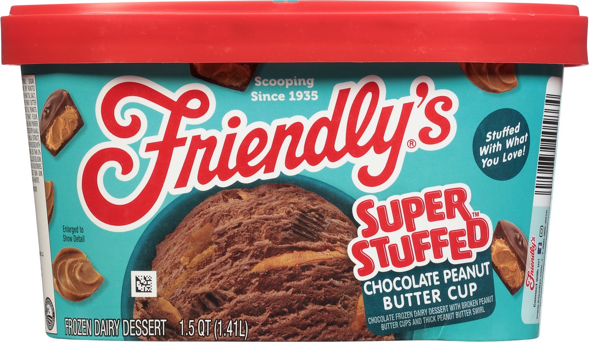 slide 5 of 9, Friendly's Super Stuffed Chocolate Peanut Butter Cup Frozen Dairy Dessert 1.5 qt, 1.5 qt