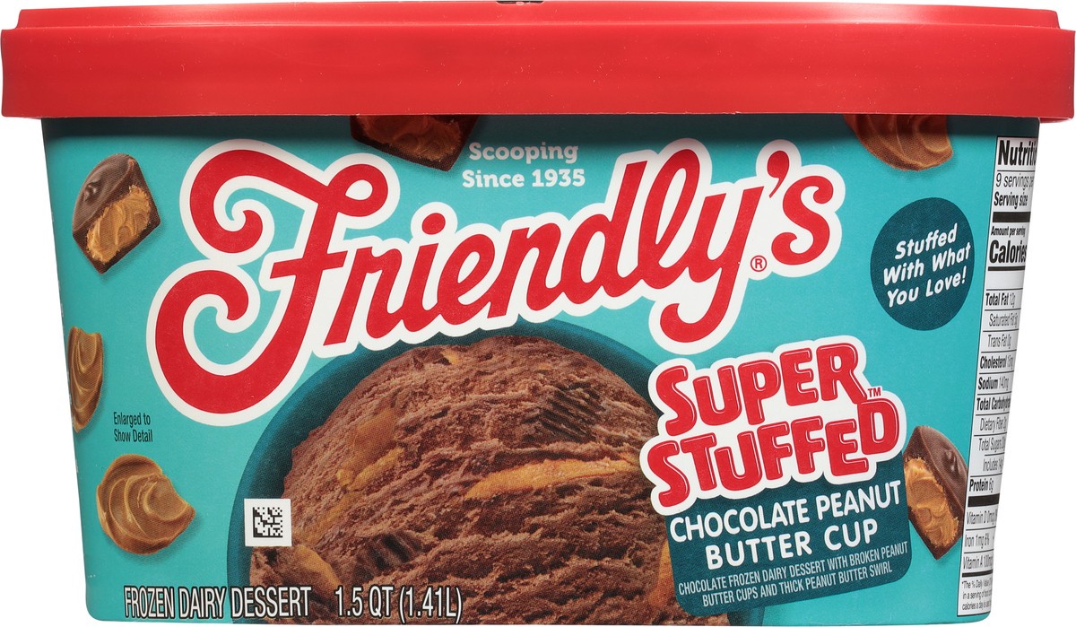 slide 6 of 9, Friendly's Super Stuffed Chocolate Peanut Butter Cup Frozen Dairy Dessert 1.5 qt, 1.5 qt