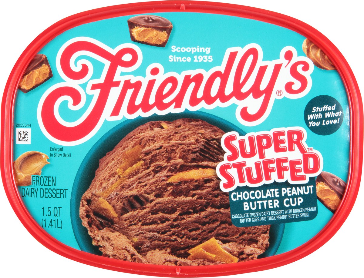 slide 9 of 9, Friendly's Super Stuffed Chocolate Peanut Butter Cup Frozen Dairy Dessert 1.5 qt, 1.5 qt