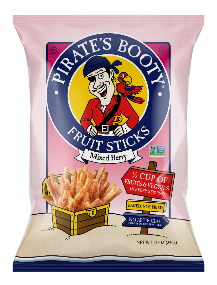 slide 1 of 1, Pirate's Booty Mixed Berry Fruit Sticks, 12 oz