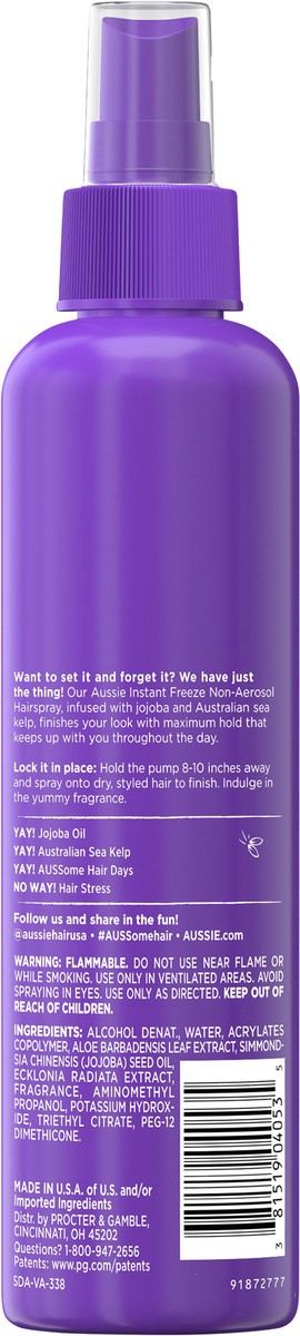 slide 2 of 3, Aussie Instant Freeze with Jojoba & Sea Kelp Non-Aerosol Hairspray, 8.5 fl oz, 8.5 fl oz