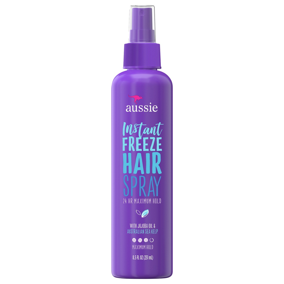 slide 1 of 3, Aussie Instant Freeze with Jojoba & Sea Kelp Non-Aerosol Hairspray, 8.5 fl oz, 8.5 fl oz