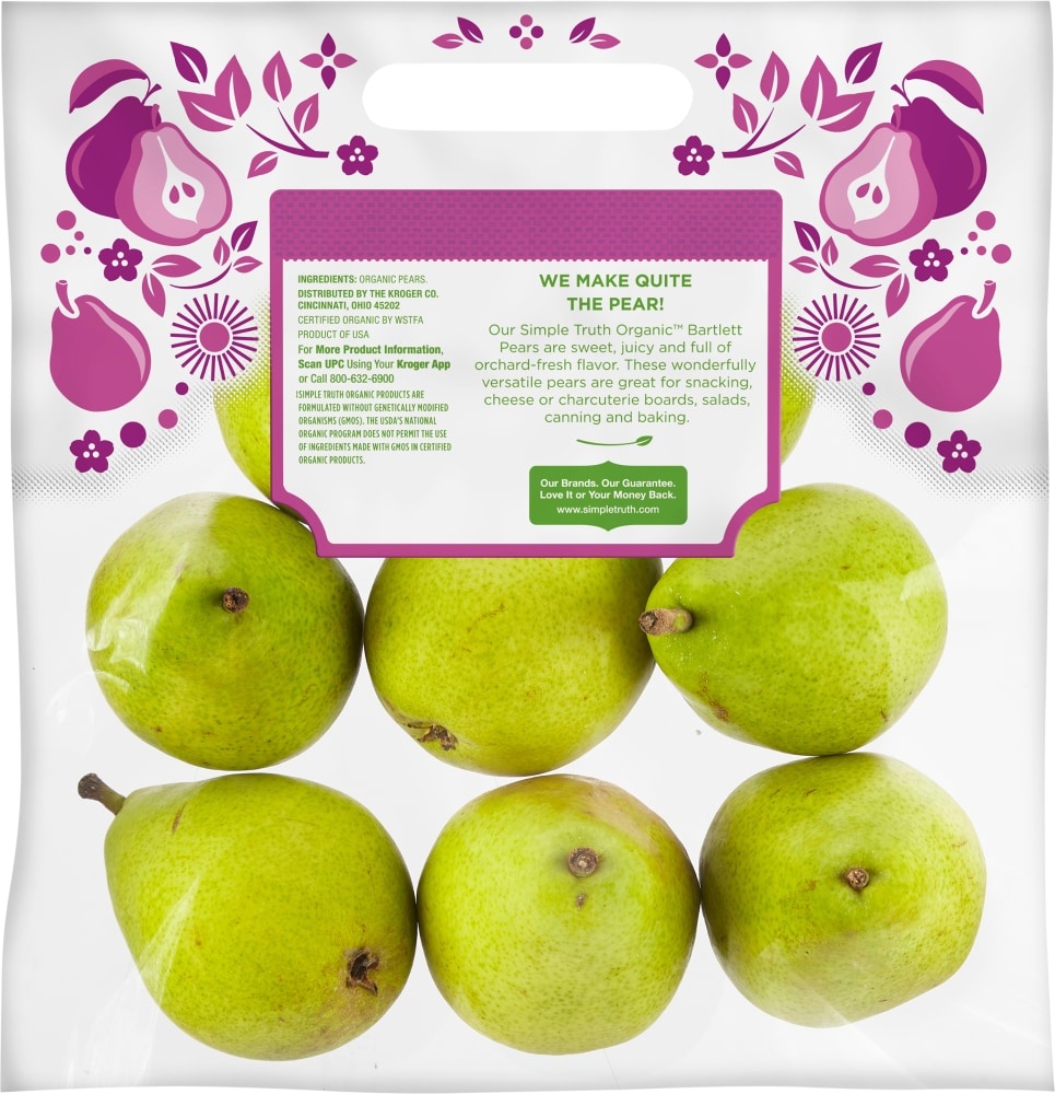 slide 1 of 1, Simple Truth Organic Bartlett Pears, 2 lb