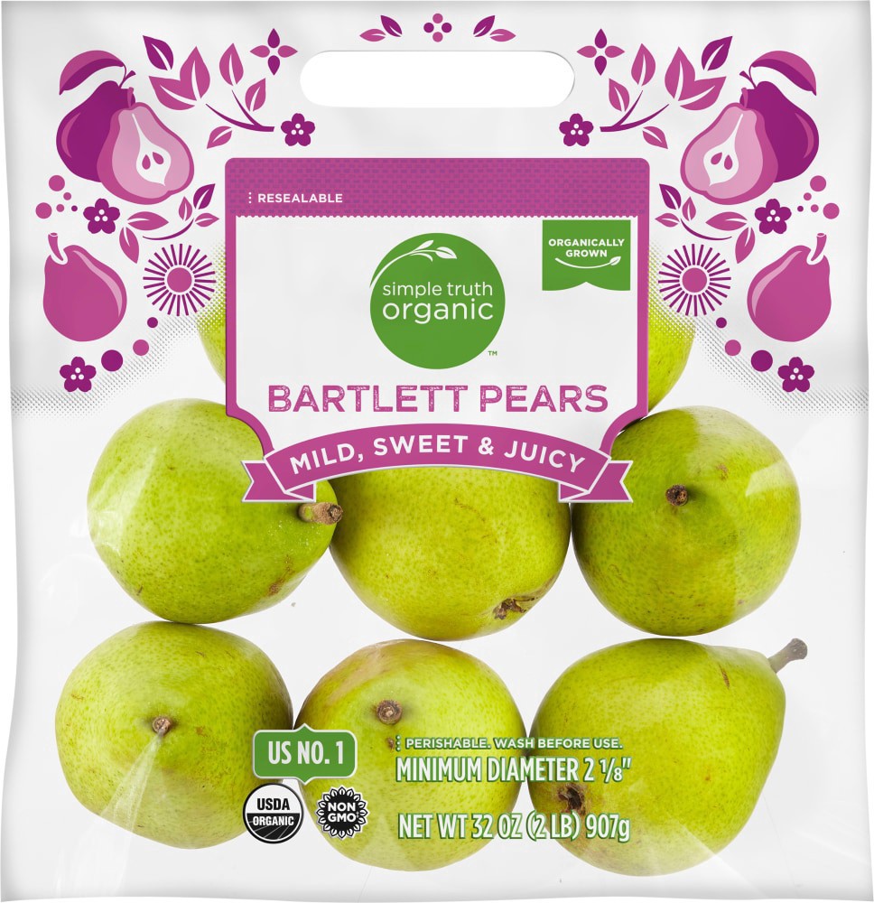 slide 1 of 2, Simple Truth Organic Bartlett Pears, 2 lb