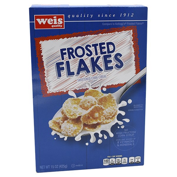 slide 1 of 1, Weis Quality Frosted Flakes Sweetened Corn Cereal Cereal, 15 oz