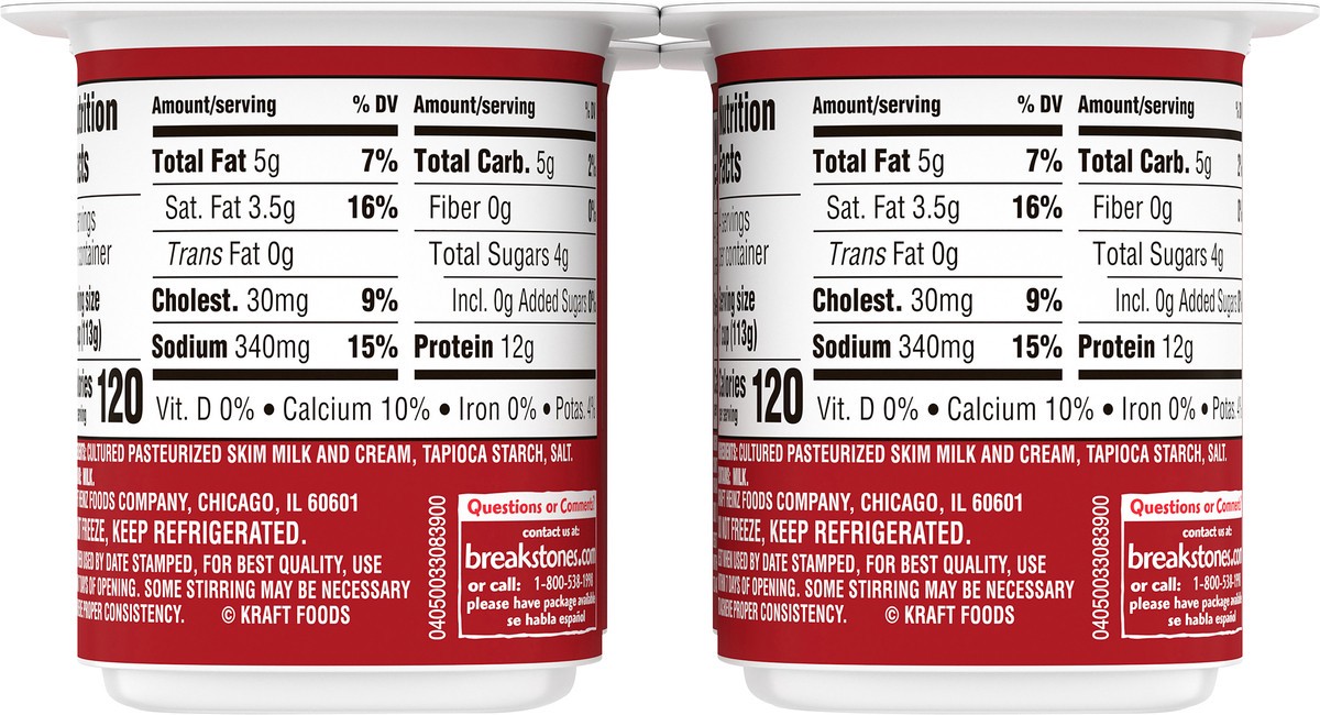 slide 7 of 10, Breakstone's Smooth & Creamy Small Curd Cottage Cheese with 4% Milkfat, 4 oz Cup, 4 Ct, 4 ct; 4 oz