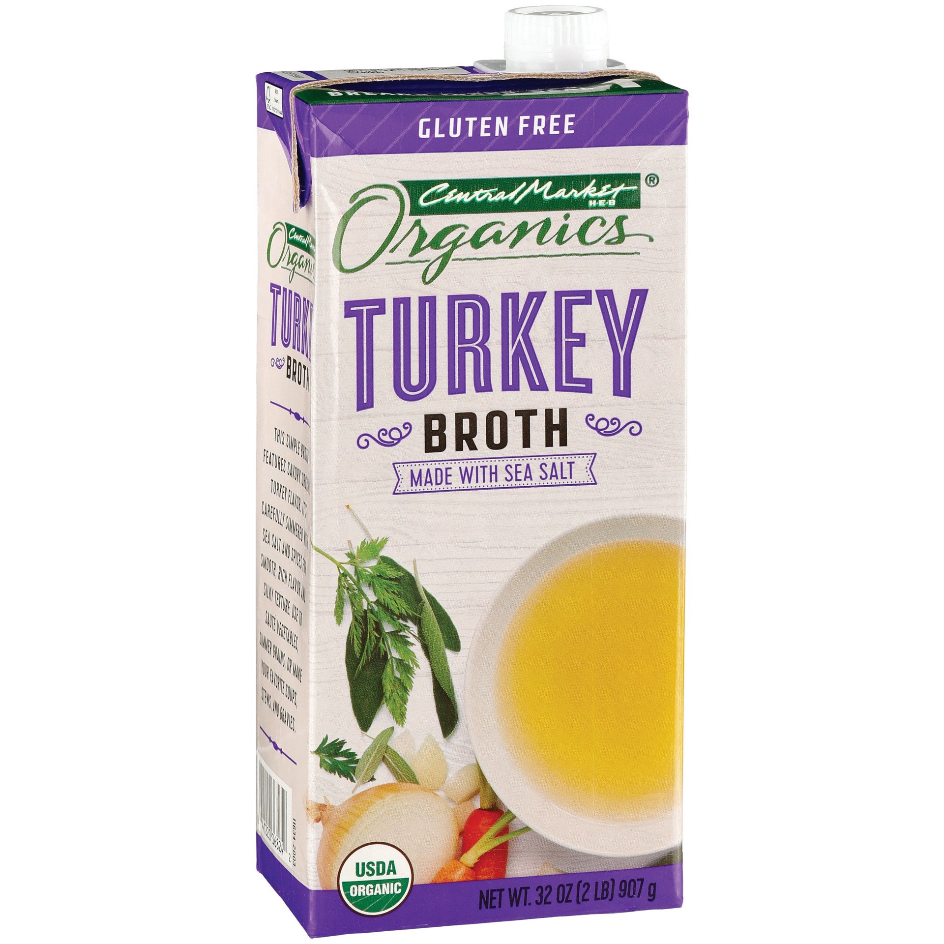 slide 1 of 1, Central Market Organics Turkey Broth, 32 oz