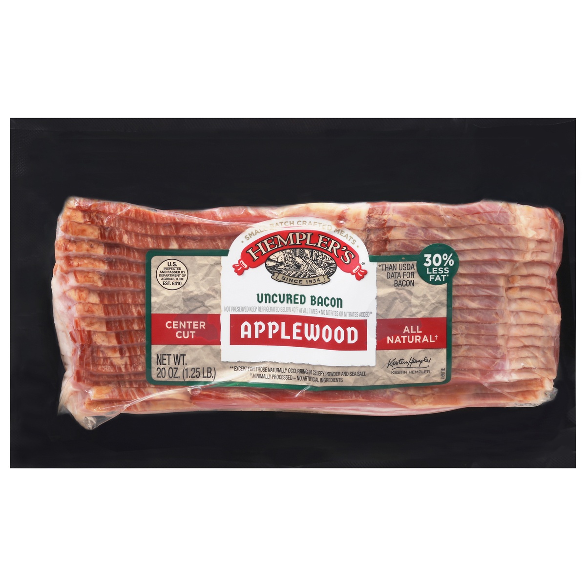 slide 1 of 1, Hempler's Uncured Bacon, 12 oz