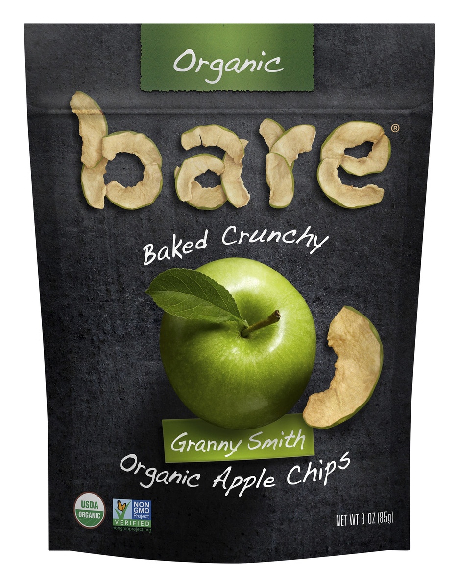 slide 1 of 3, Bare Baked Crunchy Organic Apple Chips Granny Smith 3 Oz, 