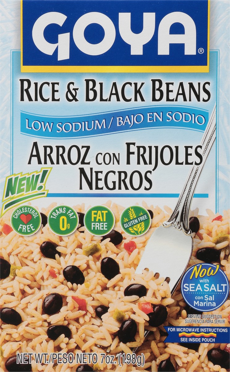 slide 2 of 14, Goya Rice & Black Beans, Low Sodium, 7 oz