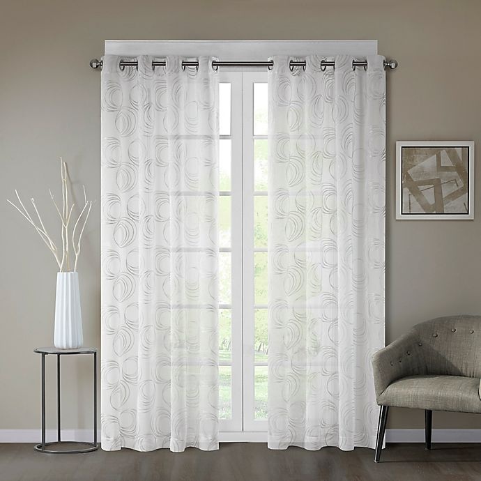 slide 1 of 2, Regency Heights Cosma Sheer Grommet Window Curtain Panel - White, 95 in