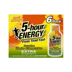 5-hour Energy Extra Strength Peach Mango, 6 Pack, 1.93 oz