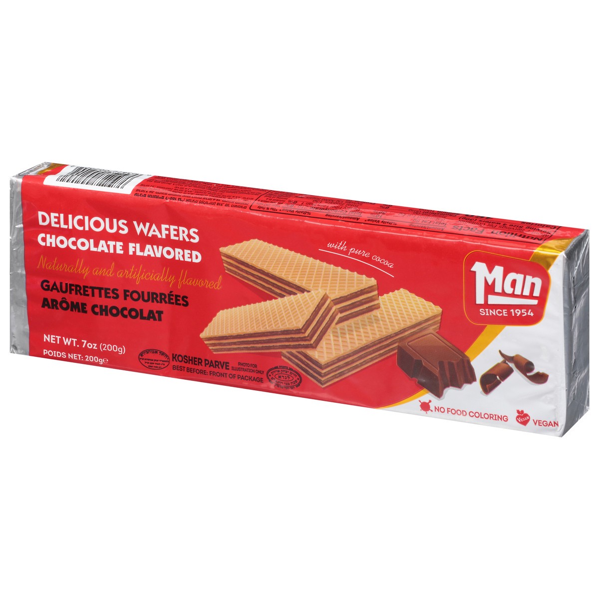 slide 3 of 9, Man Chocolate Flavored Delicious Wafers 7 oz, 7 oz
