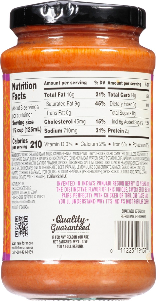 slide 5 of 9, Culinary Tours Butter Chicken Sauce 13.5 fl oz, 13.5 fl oz