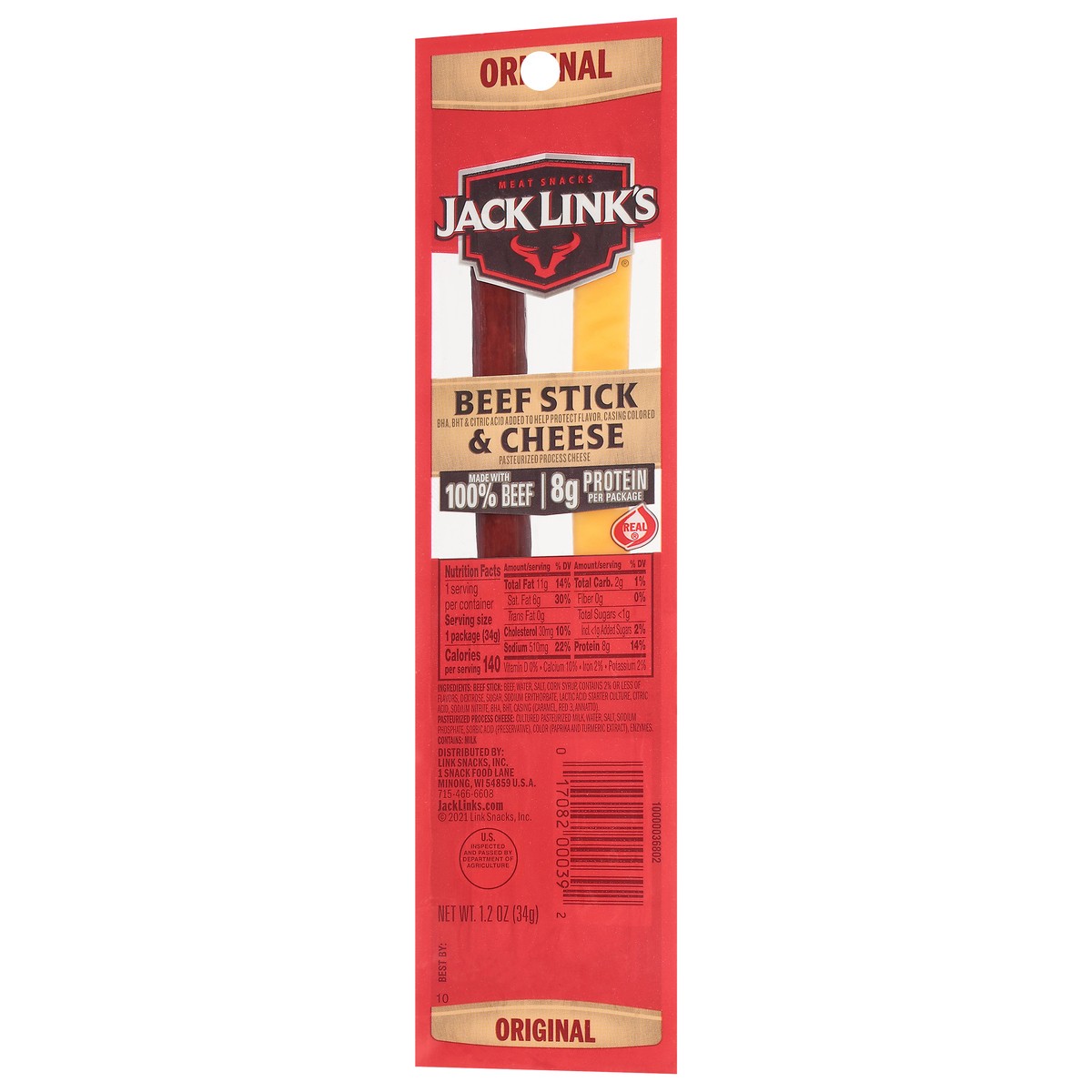 slide 4 of 14, Jack Link's 1.2oz Jack Link's Original Beef & Cheese Combo 1/1 Count, 1.2 oz