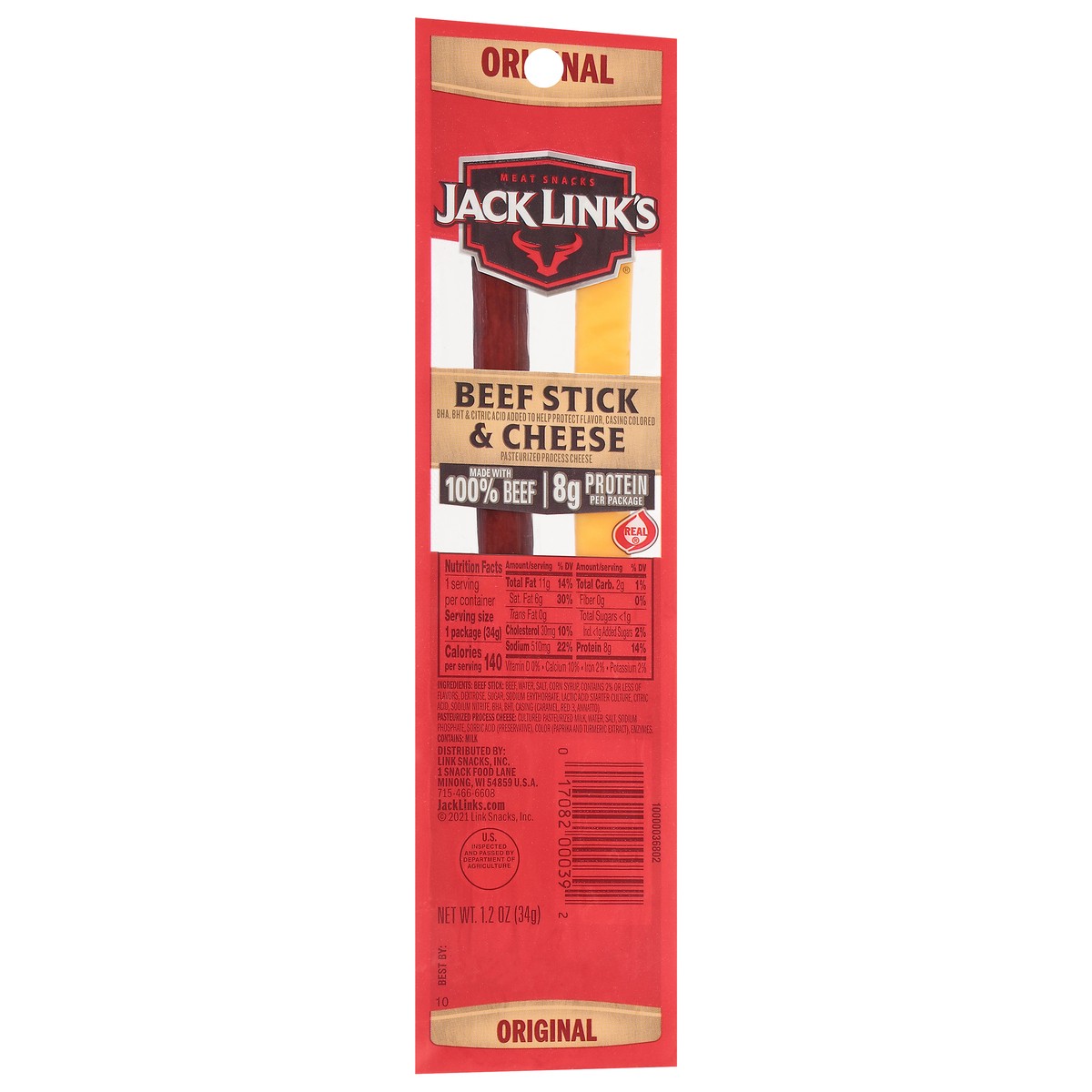 slide 5 of 14, Jack Link's 1.2oz Jack Link's Original Beef & Cheese Combo 1/1 Count, 1.2 oz