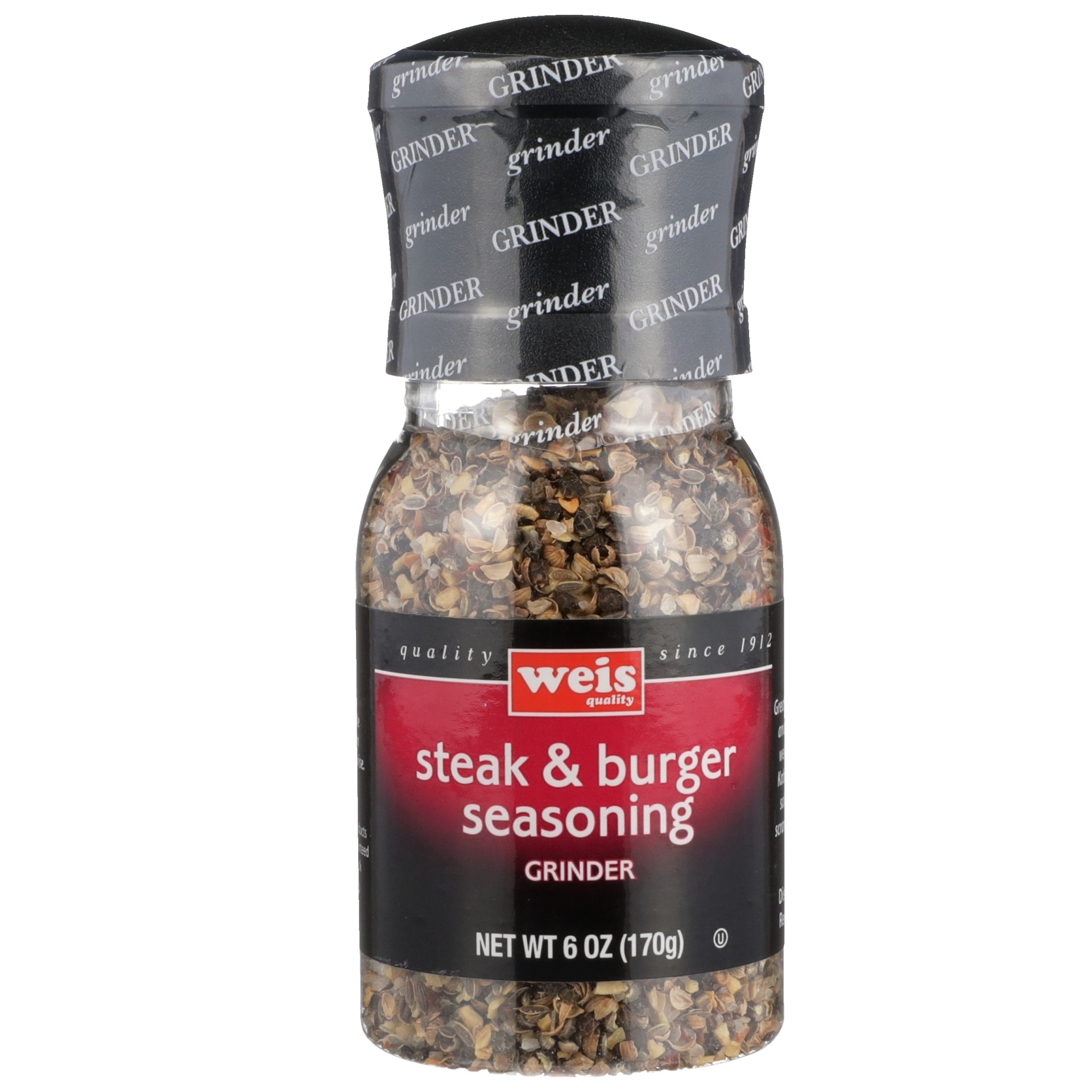 slide 1 of 6, Weis Quality Steak & BurGer Seasoning Grinder Spices, 6 oz