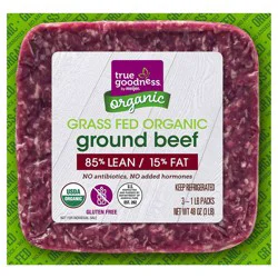 True Goodness 85% Organic Grass Fed Ground Beef, 1 lb