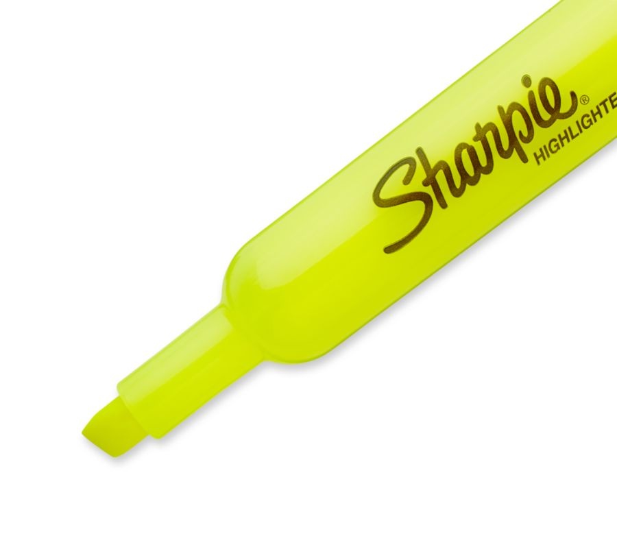 slide 3 of 4, Sharpie Accent Tank-Style Highlighters, Fluorescent Yellow, Pack Of 24, 24 ct