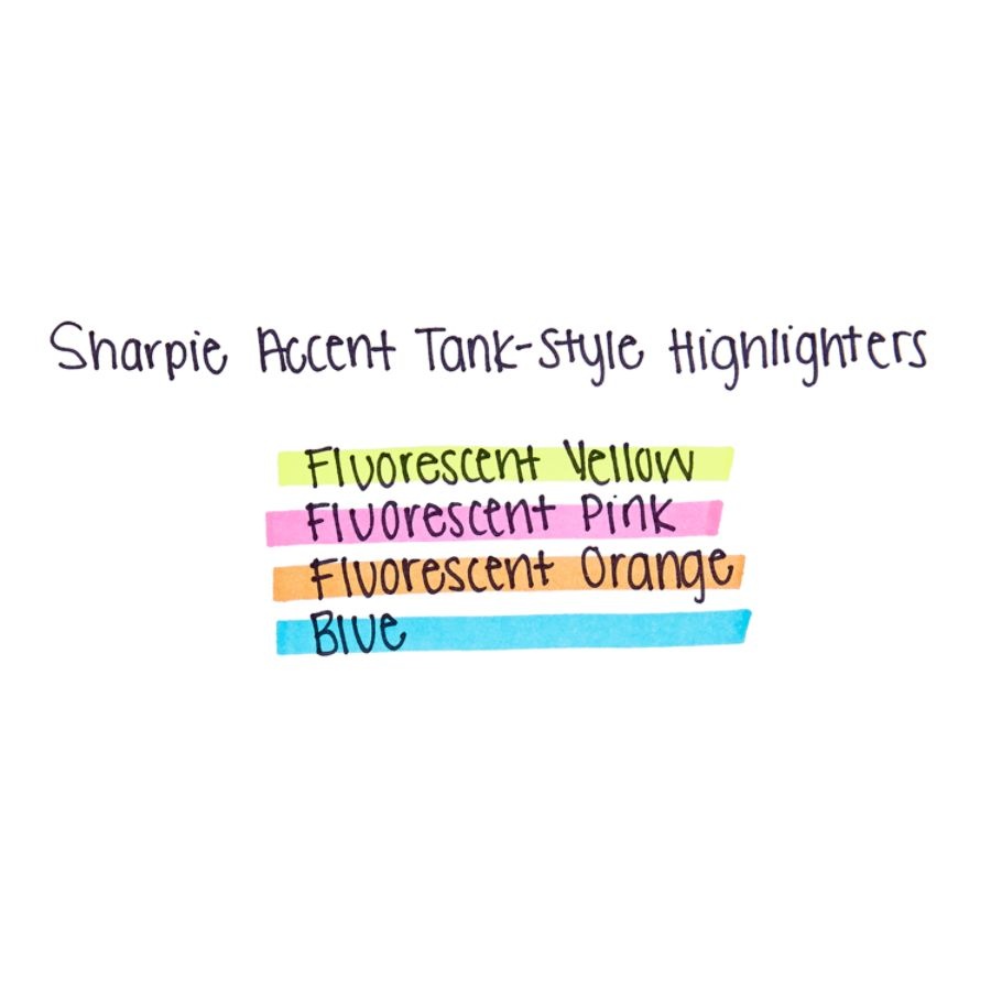 slide 4 of 4, Sharpie Accent Tank-Style Highlighters, Fluorescent Yellow, Pack Of 24, 24 ct