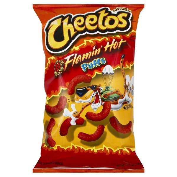 slide 1 of 1, Cheetos Puffs Flamin' Hot Cheese Flavored Snacks, 8.5 oz