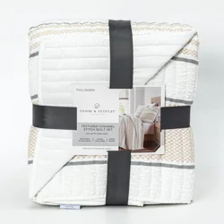 Room & Retreat Cabana Woven Stripe Quilt Set Fq