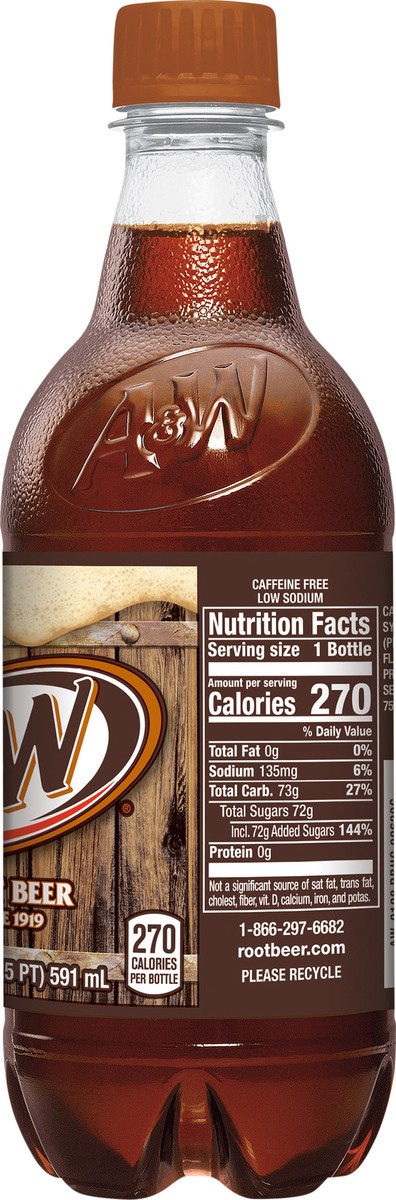 slide 10 of 11, A&W Root Beer Soda, 20 fl oz bottle, 20 fl oz