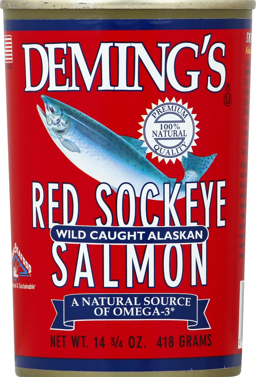slide 2 of 3, Deming's Red Sockeye Wild Caught Alaskan Salmon, 14.75 oz