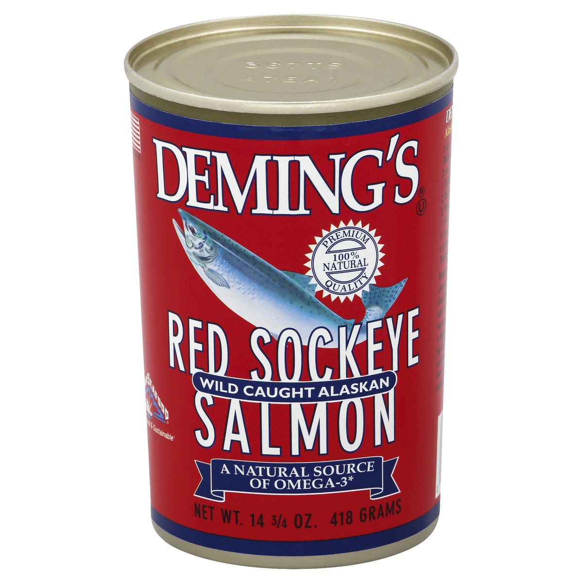 slide 3 of 3, Deming's Red Sockeye Wild Caught Alaskan Salmon, 14.75 oz
