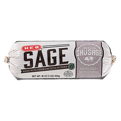 slide 1 of 1, H-E-B Fresh Pork Sage Sausage, 16 oz