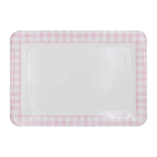 slide 1 of 3, 9" X 13" Pink & White Gingham Paper Trays, 2ct. By Celebrate It, 2 ct