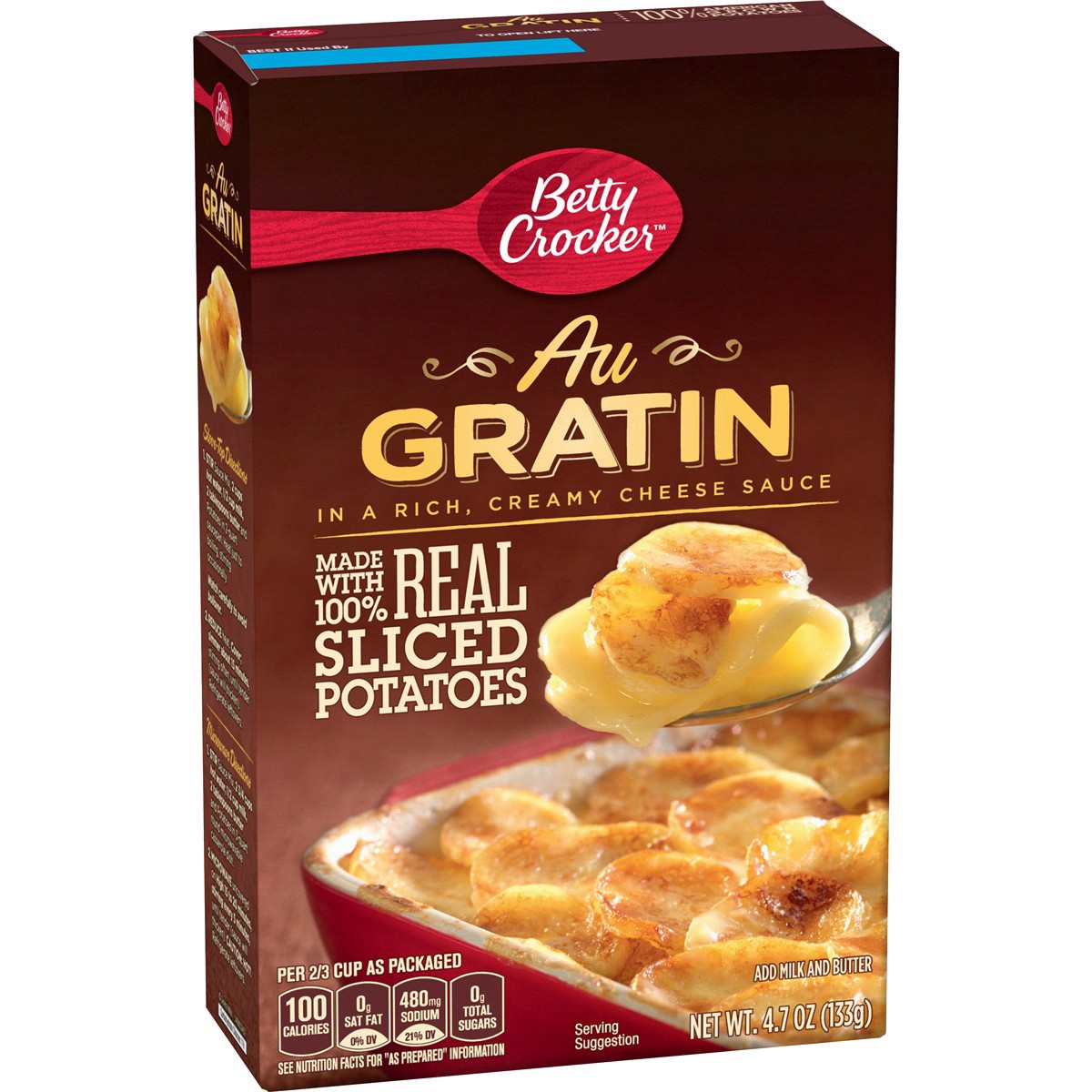 slide 1 of 1, Betty Crocker Au Gratin Casserole Potatoes, Made with Real Cheese, 4 oz Box, 4 oz