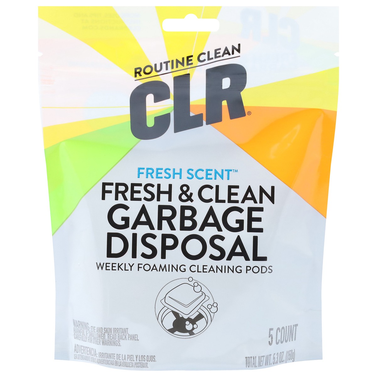 slide 1 of 9, CLR Routine Clean Garbage Disposal Fresh Scent Cleaning Pods 5 ea, 5 ct