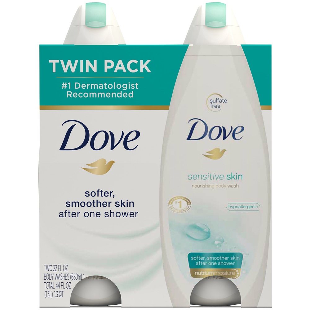Dove Sensitive Skin Body Wash, Twin Pack 22 oz Shipt
