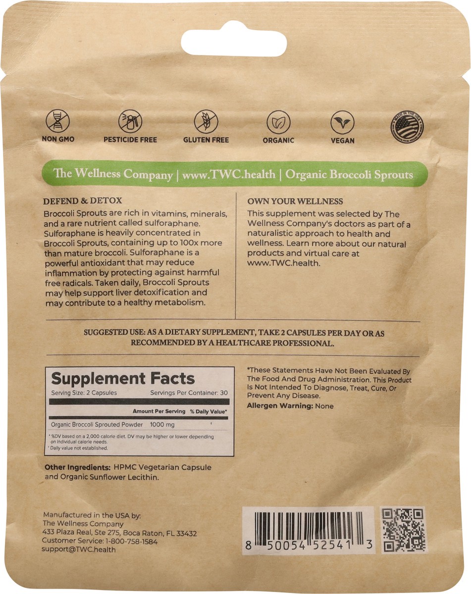 slide 15 of 15, The Wellness Company Organic Broccoli Sprouts 60 Vegetarian Capsules, 60 ct