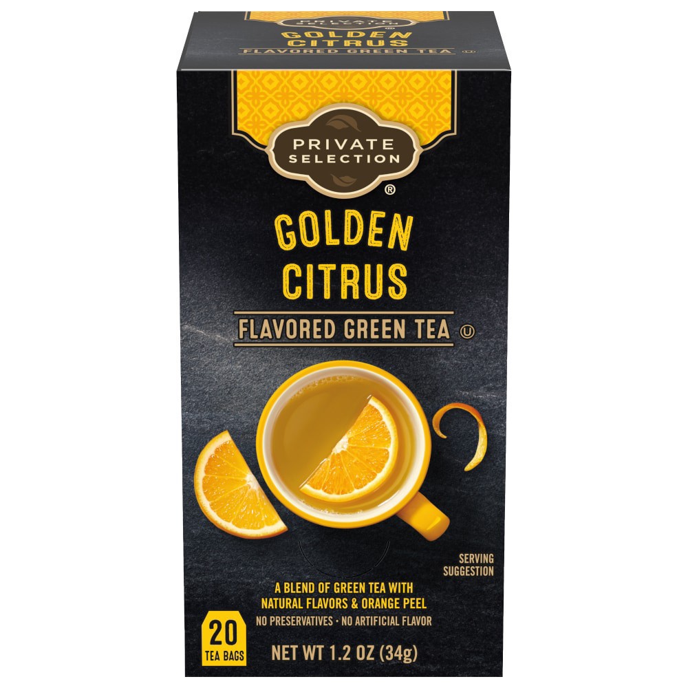 slide 1 of 3, Private Selection Golden Citrus Green Tea Bags, 20 ct; 1.2 oz