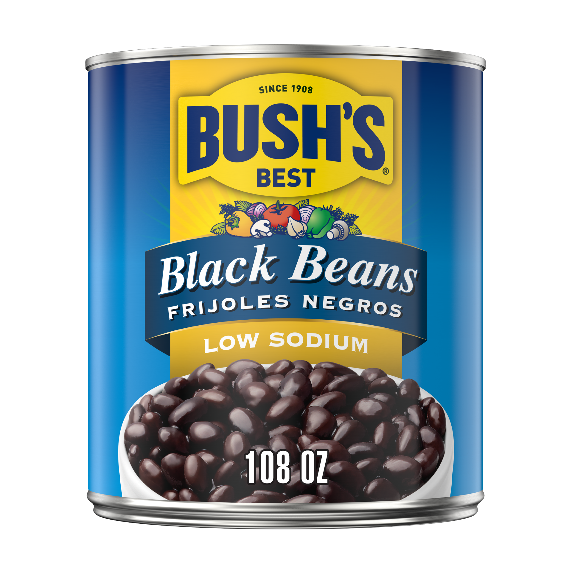 slide 1 of 7, Bush's Best Bush's Low Sodium Black Beans 108 oz, 108 oz