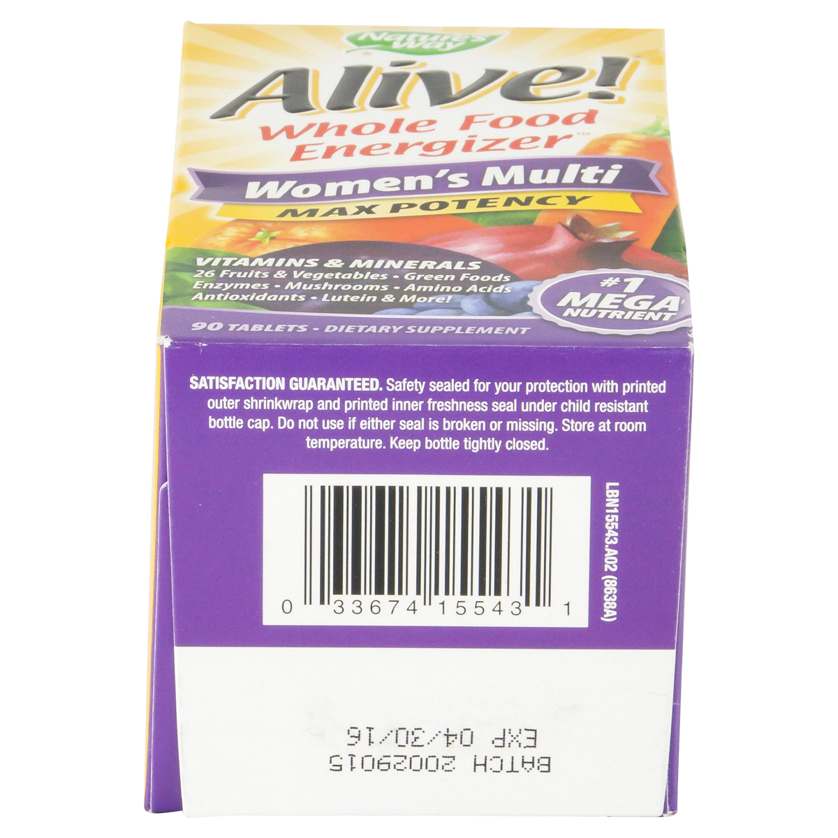 slide 5 of 6, Nature's Way Alive! Max3 Potency Women's Complete Multivitamin, Supports Energy Metabolism, Heart & Bone Health*, B-Vitamins, 90 Tablets, 90 ct