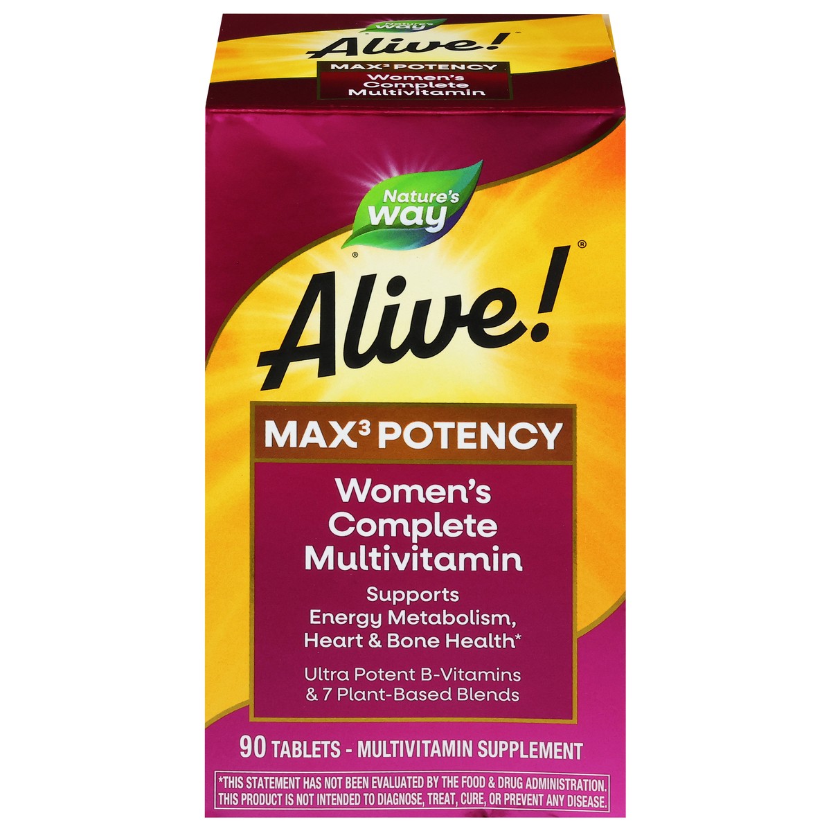 slide 1 of 6, Nature's Way Alive! Max 3 Potency Women's Complete Multivitamin 90 Tablets, 90 ct