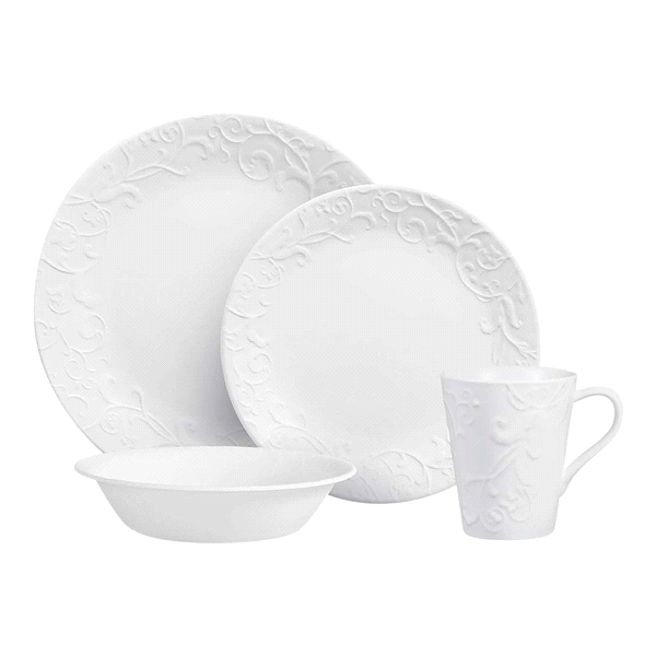 slide 1 of 1, Corelle Embossed Dinnerware Set Bella Faenza, 16 ct