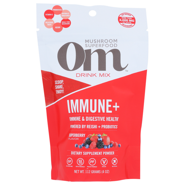 slide 1 of 1, Om Immune+ Drink Mix Berry, 4 oz