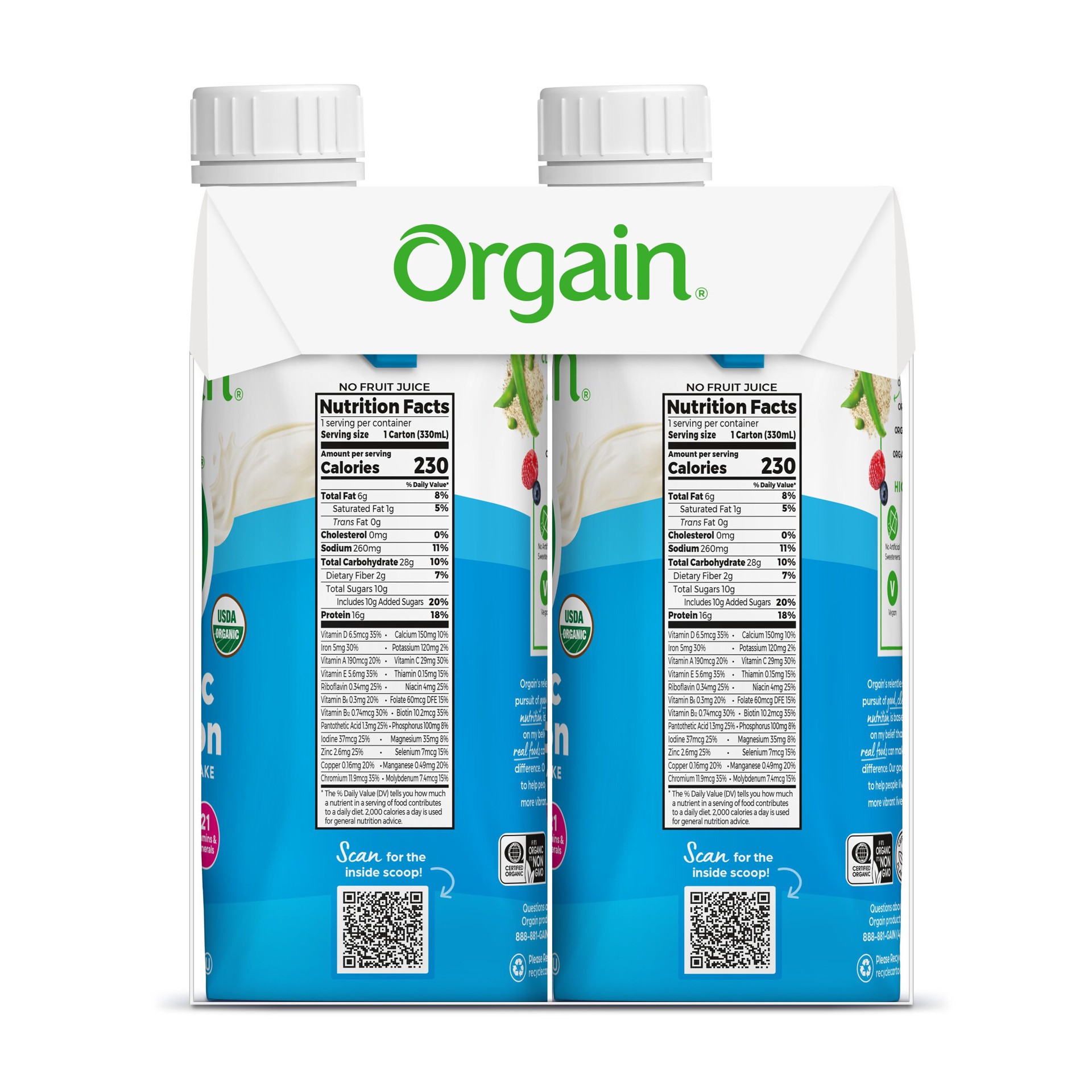 slide 7 of 10, Orgain Organic Nutrition Vegan Protein Shake, Plant Based, Vanilla Bean 11oz, 4ct, 44 fl oz